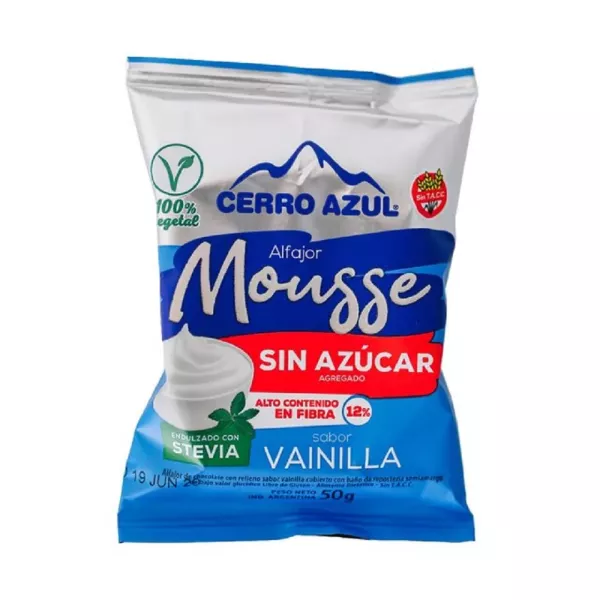 Alfajor Cerro Azul SIN AZUCAR vainilla