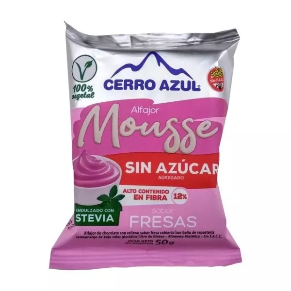 Alfajor Cerro azul SIN AZUCAR fresa
